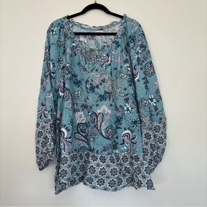 Avenue Floral Paisley Women's Top - Blue size 22/24